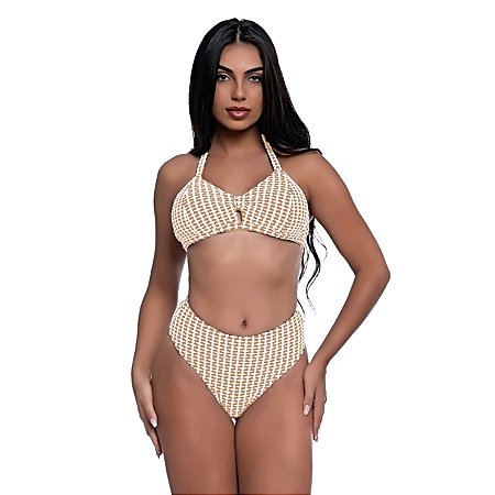 Biquíni Feminino Hot Pant Texturizado