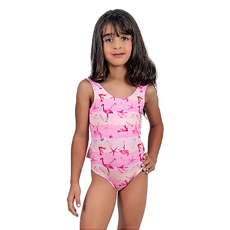 Maiô Infantil Com Babadinho Estampado Amarração nas Costas