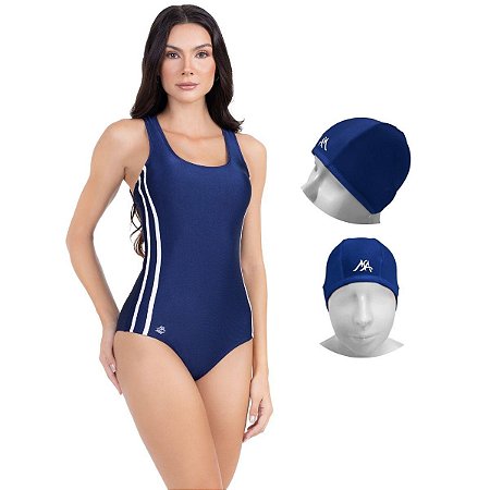 Kit Maiô Feminino Moda Praia Natação Poliamida Premium Liso