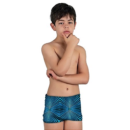 Sunga Infantil Boxer Estampada Proteção UV Sem Transparência