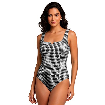 Maiô Body Feminino Chapa Barriga Grosso Asa Delta Textura Malte Elegante Forrado