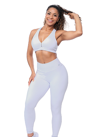 Conjunto Feminino Legging Zero Transparência Modela Corpo Poliamida De Alta Qualidade