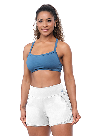 Short Fitnes Feminino Cós Alto Poliamida Treino Academia Dry Bermudinha Avulsa