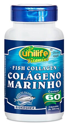 Colágeno de Peixe Marinho Unilife 60 cápsulas