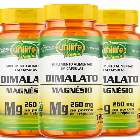 Magnesio Dimalato 100% Puro Unilife 360 Cápsulas