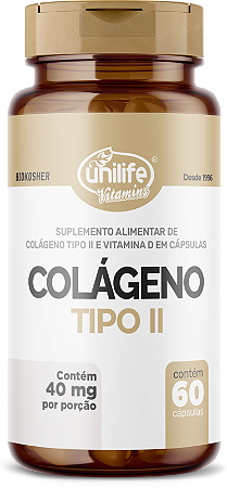Colágeno Tipo II + Vitamina D - 400mg - 60 caps - Unilife
