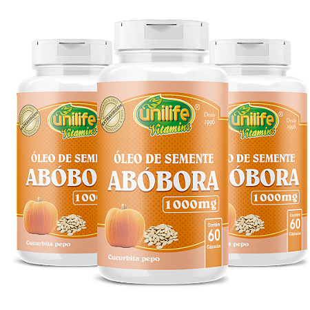 Kit com 3 Unidades Óleo de Semente de Abóbora 60 cápsulas