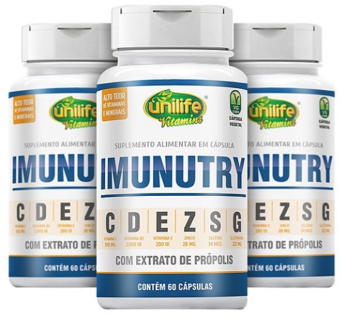 Kit Imunidade Max - Vitaminas C, D, E, Zinco, Selênio, Própolis