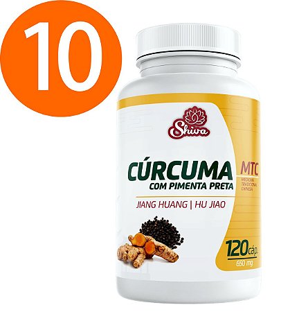 Curcuma com Pimenta Preta -kit revenda com 10- 650 mg - Shiva