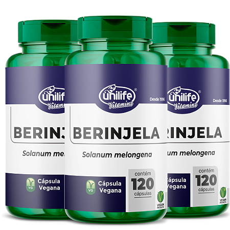 Berinjela - 350mg - Kit com 3 - 360 cápsulas - Unilife