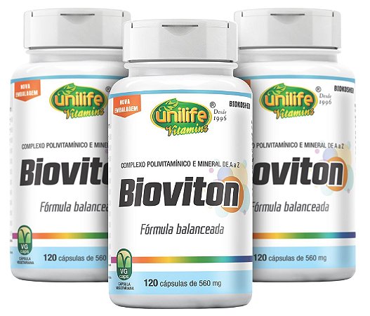 Bioviton Polivitamínico - Kit com 3 - 360 cápsulas - Unilife