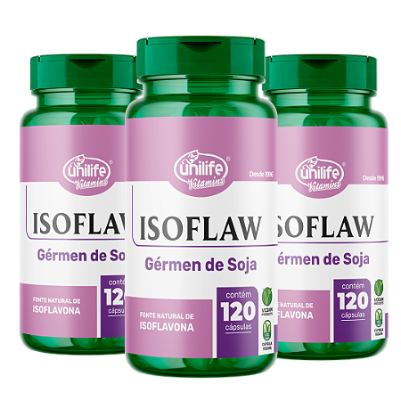 Isoflaw - Gérmen de Soja - Kit com 3 - 360 Caps - Unilife