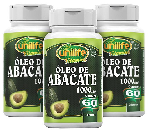 Óleo de Abacate - Kit com 3 - 180 Caps (1000mg) - Unilife