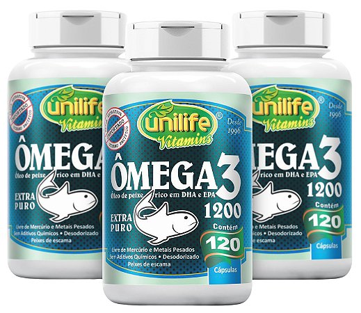 Óleo de Peixe Ômega 3  - Kit com 3 - 360 Cápsulas - Unilife