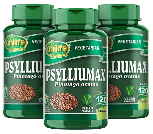 Psylliumax Psyllium - Kit com 3 - 360 Caps - Unilife