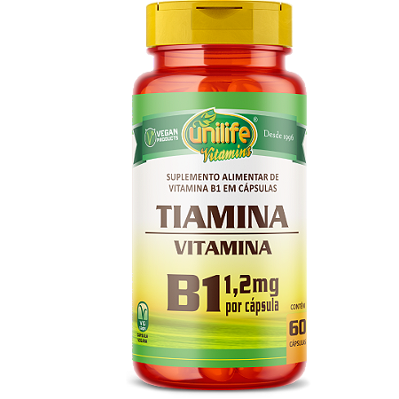 Vitamina B1 Tiamina 60 Cápsulas (500mg) - Unilife