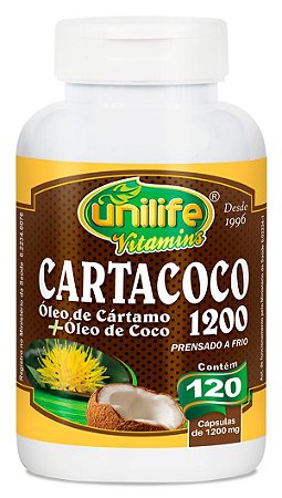 Cartacoco Óleo de Cártamo c/ Óleo de Coco 120 Caps - Unilife
