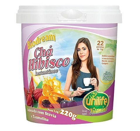 Chá Hibisco Instantâneo Biodream (220g) - Unilife