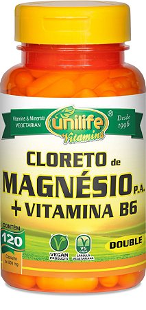 Cloreto de Magnésio P. A. com Vitamina B6 Unilife (120) Cápsulas