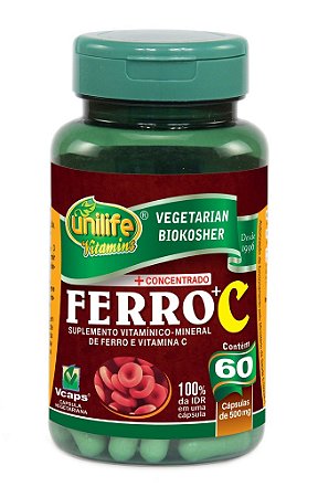 Ferro + C (60) cápsulas - Ferro com Vitamina C