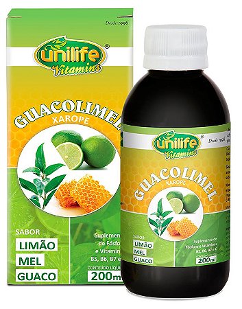 Guacolimel - Xarope com Guaco, Limão e Mel (200ml) - Unilife