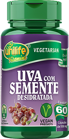 Uva com Semente Desidratada 60 Caps (500mg) - Unilife