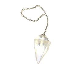 PÊNDULO DE CRISTAL QUARTZO BRANCO TRANSPARENTE