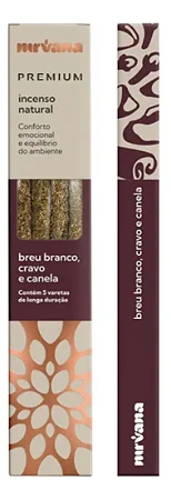 Incenso de Breu Branco, Cravo e Canela Premium Nirvana