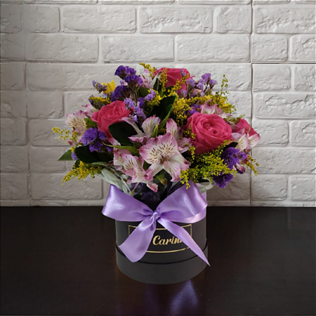 Box Splendid Purple and Pink Roses