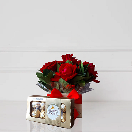 Caixa Valentine Red e Ferrero Rocher