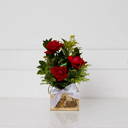 Caixa Valentine Red - 03 Rosas