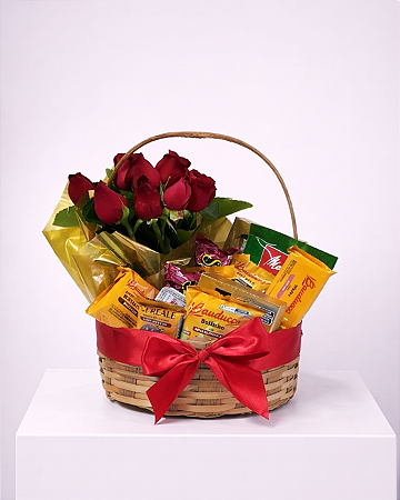 Cesta Café da Manhã Amor em Rosas