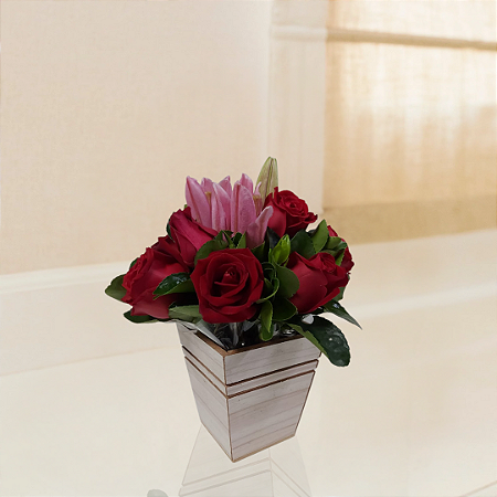 Caixa Red Heart - Rosas e Lírios