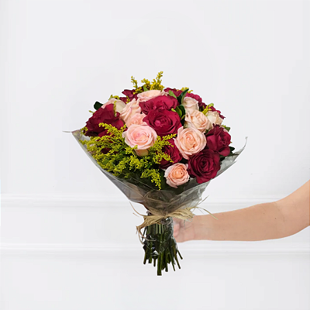Buquê Amor Meu Duas Cores - 30 Rosas