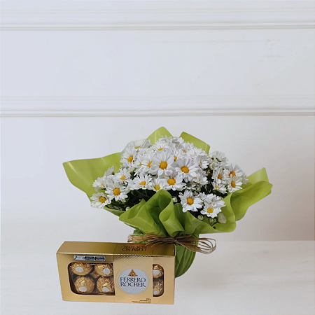 Mini Margarida Branca com Ferrero Rocher