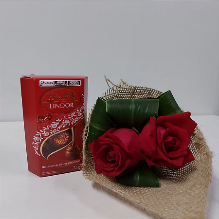 Ramalhete Amor Meu 02 Rosas com Chocolate