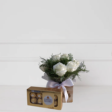 Caixa Valentine White e Ferrero Rocher