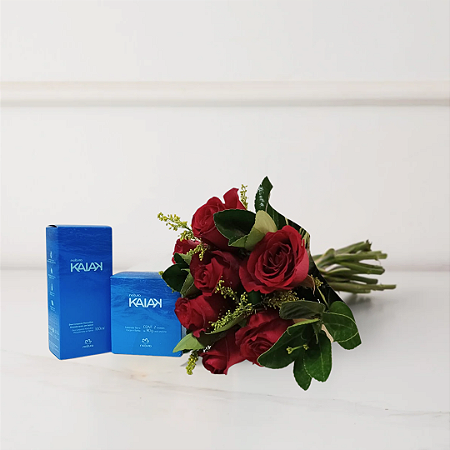 Kit Natura e Flores - Buquê Classic 07 Rosas Vermelhas e KaiaK