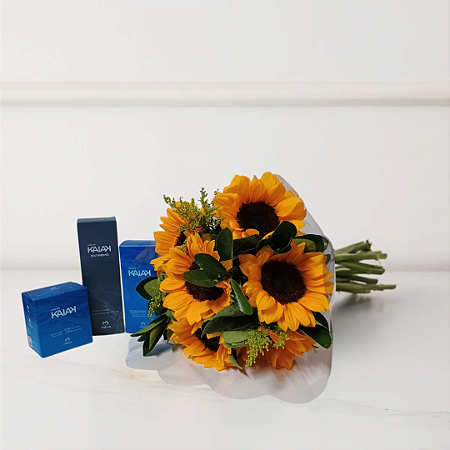 Kit Natura e Flores - Buquê de Girassóis e KaiaK