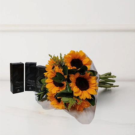 Kit Natura e Flores - Buquê de Girassol e Natura Essencial