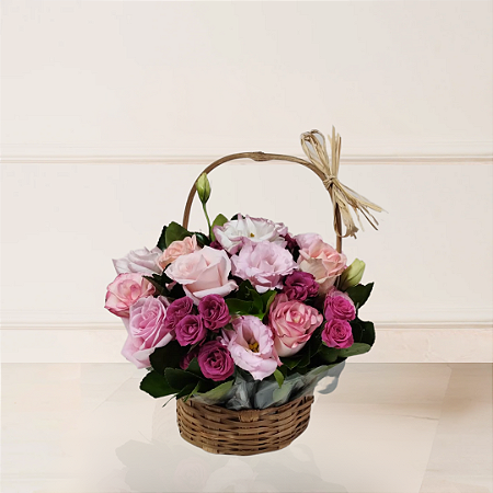 Cesta Pink Love - Lisianthus