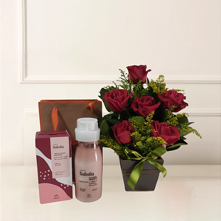 Kit Natura e Flores - Rosas Vermelhas e Tododia
