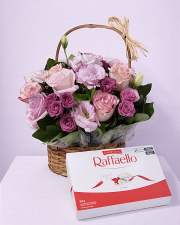 Combo Cesta Encanto Rosé com Raffaello