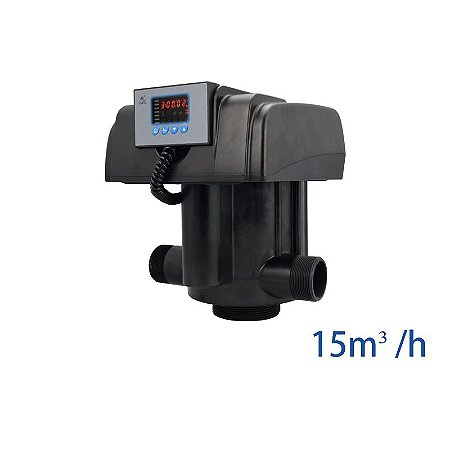 Válvula Runxin Aut. Filtro F99 B1 (53515) - 15 M³/H, Completa Tempo/Topo/Frontal  In/Out 2" B-4"  Tubo-1 E 1/2"  Bivolt