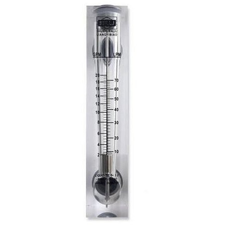 Rotâmetro painel vazão - 0,3 a 3 GPM / 1 a 11 LPM / 60 a 660 LPH / macho 1/2" - LZM15