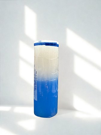 Vela 7 Dias Bicolor Branca e Azul