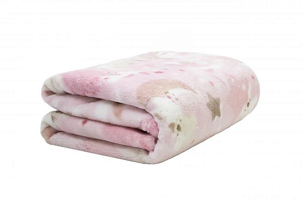 Cobertor Camesa Baby Flannel Nac Coala Rosa - 90x110 cm