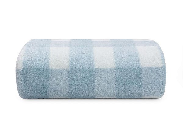 Cobertor Camesa Baby Microfibra Presente Vichy Azul - 90x110 cm