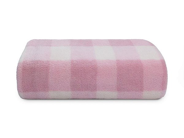 Cobertor Camesa Baby Microfibra Presente Vichy Rosa - 90x110 cm