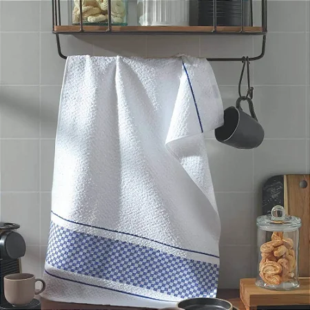 Pano de Prato Dohler Vitória para Bordar Azul - 45cm x 70 cm
